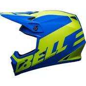 Moto Cross Enduro Мотошлем Bell MX-9 MIPS DISRUPT Blue Yellow Fluo Matt