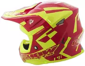 Мотошлем Cross Enduro in Fiber O'Show Fm Racing C4 + Red Yellow