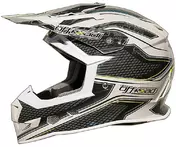 Casco Moto Cross Enduro One Racing Viper White Grey