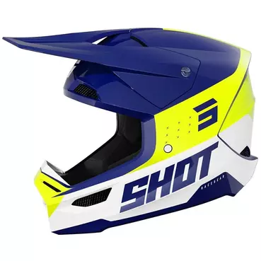 Motocross Enduro Мотошлем Shot FURIOUS LEAGUE Yellow Blue Gloss