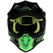 Moto Cross Enduro Мотошлем Just1 J38 MASK Black Green Glossy
