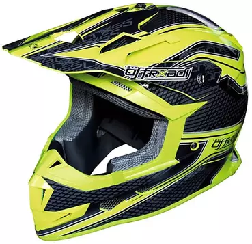 Casco Moto Cross Enduro One Racing Viper Black Grey Yellow