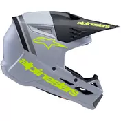 Alpinestars SM3 YOUTH RADIUM Kids Cross Enduro Motorcycle Мотошлем Grey Black Yellow Fluorescent Matt