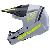 Alpinestars SM3 YOUTH RADIUM Kids Cross Enduro Motorcycle Мотошлем Grey Black Yellow Fluorescent Matt