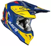 Moto Cross Enduro Мотошлем Just1 J39 Abs REACTOR Yellow Blue Matt