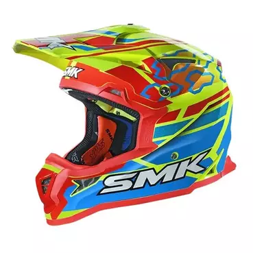 SMK Allterra Tribou MX GL453 Yellow Red Motocross Мотошлем