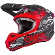 Cross Enduro Motorcycle Мотошлем Oneal 5Srs Polyacrylite HR V.22 Black Red