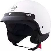 BHR 839 3 BUTTON Jet Motorcycle Мотошлем White