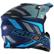 Suomy X-WING REEL Matt Fluo Blue Cross Enduro Motorcycle Мотошлем