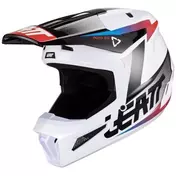 Leatt 2.5 V24 BLK/WHT White Moto Cross Мотошлем