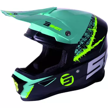 Moto Cross Enduro Мотошлем Shot Furios Storm Turquoise yellow
