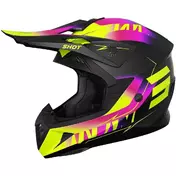 Motocross Enduro Мотошлем Shot PULSE X-TREM Pink Yellow Fluorescent Matt