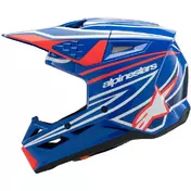 Alpinestars SM3 YOUTH WURX Kids Motocross Enduro Мотошлем Blue Red White Black Glossy