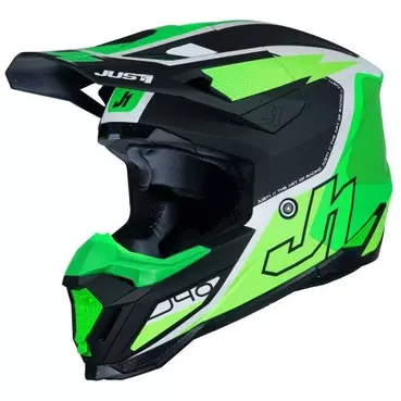 Motocross Enduro Мотошлем Just1 J40 Shooter Flash Green White