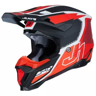 Motocross Enduro Мотошлем Just1 J40 Shooter Flash Red Black White