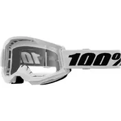 Cross Enduro Motorcycle Mask 100% STRATA 2 WHITE Transparent Lens