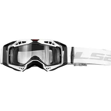 Motocross Mask Ls2 AURA ENDURO SERIES Black White Clear Lens