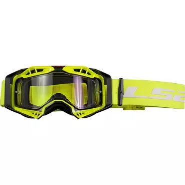 Motocross Mask Ls2 AURA ENDURO SERIES Black Yellow Clear Lens