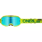 O'NEAL B-10 SOLID Neon Yellow Cross Enduro Motorcycle Mask - Radium Blue визор