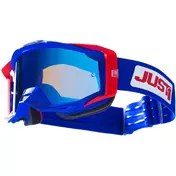 маска Moto Cross Enduro Just1 Iris 2.0 комбинезон Blue Red White Blue Mirror Lens
