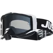 маска Moto Cross Enduro Just1 Iris 2.0 Logo White Black Mirror Lens Sivler