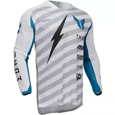Thor LAUNCHMODE RAID VENTED Grey White Motocross Jersey
