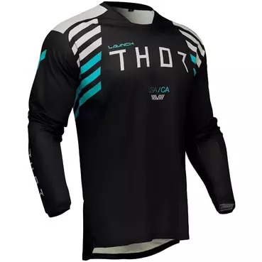 Thor LAUNCHMODE ZONE Moto Cross Jersey Black White
