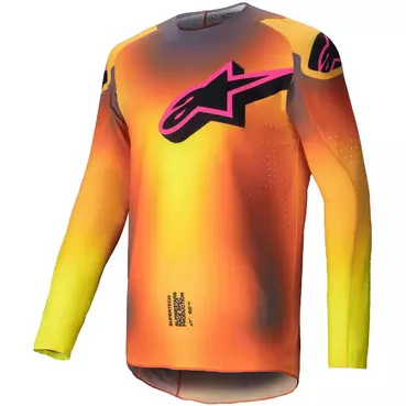 Alpinestars SUPERTECH LIPAN Motocross Enduro Jersey Yellow Pink