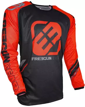 Moto Cross Enduro jersey Freegun DEVO COLLEGE Orange Fluo
