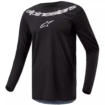Alpinestars FLUID GRAPHITE Moto Cross Enduro Jersey Silver Black