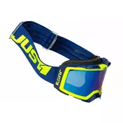 маска Moto Cross Enduro Just1 NERVE Absolute Fluo Yellow Blue Blue Mirror Lens