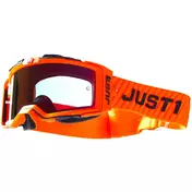 маска Moto Cross Enduro Just1 NERVE Korten Orange Black Red Mirror Lens