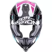 Scorpion VX-16 EVO AIR ANALOG Cross Enduro Motorcycle Мотошлем Metal Black Blue Pink