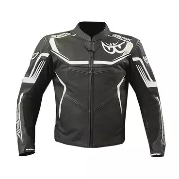 Berik Lj 9063 Leather мотокуртка Black White Черный