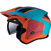 Jet Motorcycle Мотошлем Mt Мотошлемs DISTRICT SV S ANALOG D24 LIGHT BLUE Orange Red Matt