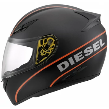 Diesel Full Jack Logo черный/оранжевый матовый мотошлем