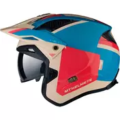 Jet Motorcycle Мотошлем Mt Мотошлемs DISTRICT SV S ANALOG D7 BLUE Beige Glossy Red