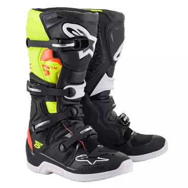 Alpinestars Tech 5 мотоботинки Black Red Yellow Fluo Желтый