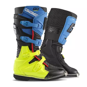 Gaerne Gxj Kid мотоботинки Black Blue Yellow Fluo Синий
