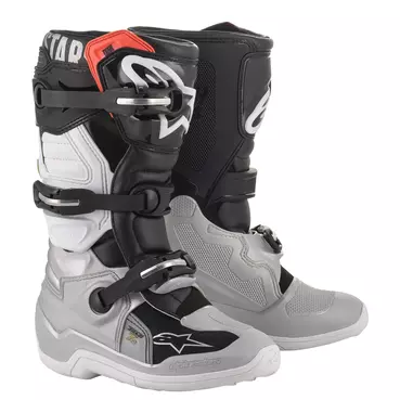 Alpinestars Youth Tech 7s мотоботинки 2020 Black Silver Серый
