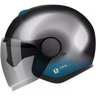 AGV ETERES LEVANTO Jet Motorcycle Мотошлем Black Silver Blue