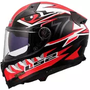 Full Face Motorcycle Мотошлем In HPFC LS2 FF811 VECTOR II BUNTRI Black Red