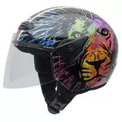 NZI Helix II Junior Open Face Helmet Glossy Lion