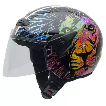 NZI Helix II Junior Open Face Helmet Glossy Lion