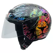 NZI Helix II Junior Open Face Helmet Glossy Lion