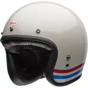 BELL MOTO Custom 500 Stripes ECE 22.06 open face helmet Gloss Pearl White