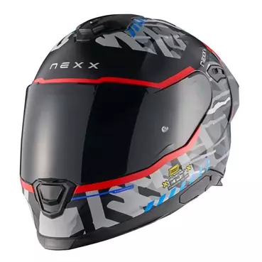 NEXX Y.100R Urbangram full face helmet Black / Red Matt