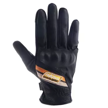 HELSTONS Cars Air perforated leather gloves Black / Beige / Gold