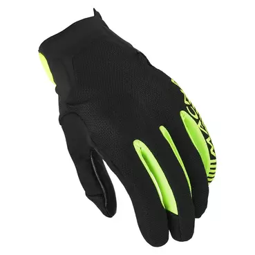MACNA Obtain perforated leather gloves Black / Fluor Green