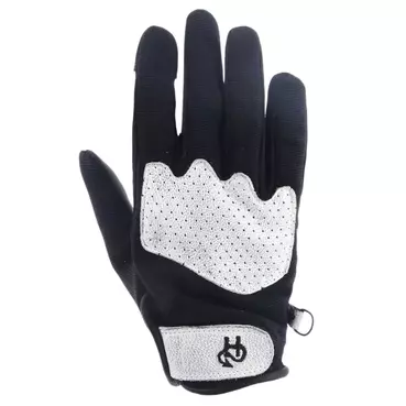 HELSTONS Duna woman perforated leather gloves Черно-белый